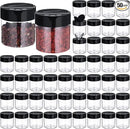 50 Pack 4.7 oz Plastic Spice Jars with Black Cap Empty Clear Plastic Spice Bottle Containers Reusable Seasoning Jars with Shaker Lids for Kitchen Storing and Dispensing Salt Powders by CozyNest Decor