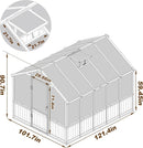 MUPATER 8 x 10FT Wooden Greenhouse with 6mm Polycarbonate Panels for UV Protection and Heat Insulation, Adjustable Ventilated Window & Lockable Door, Walk-in Greenhouse for Outdoors, Patio, Backyard by GreenHaven Gardens