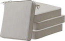 Sunbrella Square Corner Seat Cushions, 18.5" x 16" x 3", Set of 4, Indoor Outdoor Water Repellent Universal Chair Pads with Ties for Patio Furniture, Garden Dining Chairs, Specrtum Pebble by GreenHaven Gardens