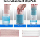 JOYMOOP Mop Replacement Pads, Reusable Microfiber Mop Pads for 13-inch Flat Mop and Mop Bucket Set, Pack of 4 Refills - Grey and Pink by CozyNest Decor