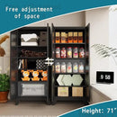 71'' Farmhouse Metal Storage Cabinet with Barn Doors,Steel File Cabinet for Home Office,Kitchen Pantry 4 Adjustable Shelves,Freestanding Cupboard for Kitchen,Home Office (Black) by CozyNest Decor