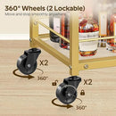 Bar Cart, 3-Tier Bar Cart for The Home, Home Bar Serving Cart with Glass Holders, Beverage Cart for Kitchen, Dining, Party Room, Gold BC03GD by CozyNest Decor