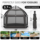 Pop-Up Playpen for Babies & Toddlers Foldable with Canopy (UPF 50), Self-Inflating Playmat, Wind Shade & Carry Bag Durable Baby Beach Tent, Outdoor by TinyTreasures Baby Boutique