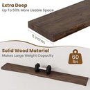 Floating Shelves for Wall Decor, Rustic Solid Elm Wood Live Edge Floating Shelves Wall Mounted, Wall Shelves with Invisible Bracket for Living Room Bathroom Bedroom Kitchen, 55 Inch, Walnut by CozyNest Decor