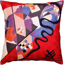 Kandinsky Modern Couch Pillow Cover - Red Flow | Abstract Pillows | Mid Century Chair Cushions | Handmade Wool Size 18x18 by CozyNest Decor
