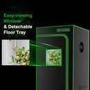 MELONFARM 2x2 Grow Tent, 24"x24"x48'' High Reflective 600D Diamond Mylar Canvas with Observation Window and Floor Tray for Hydroponic Indoor Plant Growing by GreenHaven Gardens