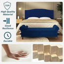 Storage Ottoman Bench for Bedroom, 63" End of Bed Bench with Rolled Arms Upholstered Ottoman Bench Fit for Bedroom, Living Room, Entryway, Velvet Navy Blue by CozyNest Decor