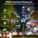 Large Solar Wind Spinners for Yard Art Garden-67 Inch 360° Metal Wind Sculptures Outdoor Clearance Kinetic Windmills with Multi Color Led Glass Ball by CozyNest Decor