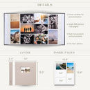Premium Scrapbook Album – Acid-Free Photo Album with Writing Space – 100 Pages for Size 4x6 – Holds 500 Photos – Wedding, Baby, Travel & Family Memories (Taupe/Grey) by TinyTreasures Baby Boutique