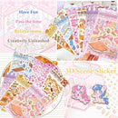 DIY 3D Sticker Scene, 6 Sets of Cute Miniature Isometric Stickers for Kids Adult Therapy Scenes Sticker Reuseable and Waterproof Stickers for Girl by TinyTreasures Baby Boutique