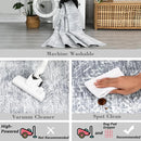 COZYLOOM 2x8 Runner Rug for Living Room, Kitchen Modern Washable Distressed Accent Carpet with Non-Slip Backing, Ultra-Soft Contemporary Geometric Floor Mat, Bedroom, Grey by TinyTreasures Baby Boutique