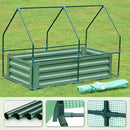 Aoodor 4 x 3 x 3 ft Raised Metal Garden Bed, Mini Greenhouse Kit with 2 Roll-up Zipper Doors for Vegetables, Herbs, and Flowers by GreenHaven Gardens