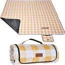 HX&OD Outdoor Picnic Blanket, Extra Large, 80''x80'' Waterproof Foldable Blankets Gingham Picnic Mat for Beach, Camping Grass Lawn Park Accessories Cute Couple Ideas Wedding (Yellow, 80”x80”) by TinyTreasures Baby Boutique