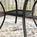 VICLLAX 47.2" Outdoor Round Patio Table for Lawn Garden, All Weather Metal Round Patio Dining Table with Adjustable Umbrella Hole, 6 Person Patio Table, Black Tabletop by GreenHaven Gardens