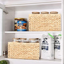 Water Hyacinth Wicker Baskets for Organizing, Rectangular Wicker Baskets with Built-in Handles 3-Pack by TinyTreasures Baby Boutique