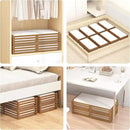 Bamboo Under Bed Storage Containers- Underbed Organizer with Wheels with Large Dust Bag,Sturdy Wood Rolling Under the Bed Shoe Storage Organizer Drawer 2 Packs (Walnut, Long) by CozyNest Decor