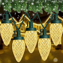 C9 LED Christmas Lights, 67FT 100 Bulbs Outdoor Christmas Decorations for House Waterproof String Lights Extendable Green Wire Fairy Lights for Patio Xmas Garden Party Wedding Indoor Warm White by GreenHaven Gardens