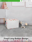 LANGYASHAN Rectangular Storage Bin Collapse Canvas Fabric Cartoon Storage Basket with Handles for Organizing Home Kitchen Boys and Girls Toys Office Closet Shelf Baskets (Rec Pink Butterfly) by TinyTreasures Baby Boutique