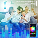 FRIDEKO HOME Floor Lamp for Bedroom, Tall Standing Lamps for Living Room, Modern Corner Floor Lamps for Living Room, 3CCT&Brightness Dimmable, 800 LM, RGB Smart Bulb, Foot Switch, Turquoise Lampshade by CozyNest Decor