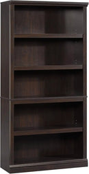 Sauder Miscellaneous Storage 5 Bookcase/Book Shelf, L: 35.28" x W: 13.23" x H: 69.76", Jamocha Wood by CozyNest Decor