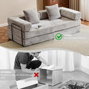 Convertible Sleeper Sofa Bed, Compression Folding Sofa with Pillow, No Assembly Required, Shape Frame, Floor Sofas Lounge Couchs for Living Room, Bedroom, Small Spaces(Chenille, 77''W, Light Grey) by CozyNest Decor