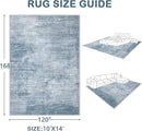 Area Rugs 10x14 Living Room: Washable Rug Modern Abstract Large Rugs Soft Non Slip Neutral Rug Stain Resistant Indoor Carpet for Bedroom Kitchen Dining Room Home Office Rugs(Blue, 10'x14') by TinyTreasures Baby Boutique
