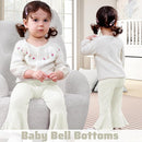 2 Pack Toddler Baby Girl Pants Flare Leggings Ribbed Knit Newborn Bell Bottoms Solid Ruffle Infant Pants for Girls by TinyTreasures Baby Boutique