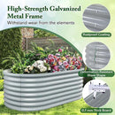 Giantex 5x3x2ft Raised Garden Bed, Large Metal Elevated Oval Planter Bed, 193 Gallon Capacity, Outdoor Planting Garden Box for Vegetable Flower Herb Grow (Grey) by GreenHaven Gardens