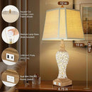 28.5" Rustic Table Lamp Set of 2 For Living Room Farmhouse Lamps for Bedroom, Bedside Lamps with Night Lights And USB C+A Charging Ports for Decor Office Study Hotel (Bulbs Included) by CozyNest Decor