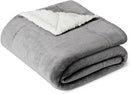 Amazon Basics Reversible Sherpa Throw Blanket, Dark Gray, 50"x60" by CozyNest Decor
