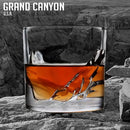 Grand Canyon Heavy Crystal Whiskey Glasses Gift Set of 2, Thick Freezable Bourbon Glass 1lb Each, Premium Whiskey Gifts for Men, Frozen Crystal Chills Cocktails, 10 oz by CozyNest Decor