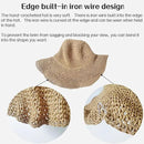 Womens Straw Beach Sun Hats, Foldable Packable Floppy Handmade Crochet Hats for Women,Large Summer Vacation Wide Brim Hat by GreenHaven Gardens