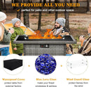 LayinSun 44" Propane Gas Fire Pit Table, 55000 BTU Rectangular Fire Pit with Glass Wind Guard for Outside Patio Deck Garden Backyard by GreenHaven Gardens
