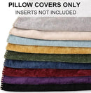 decorUhome Chenille Soft Throw Pillow Covers 12x20 Set of 2, Lumbar Velvet Farmhouse Neutral Decorative Euro Pillow Covers with Stitched Edge for Couch Sofa Bed Home Decor, Poseidon by CozyNest Decor