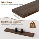 Floating Shelves for Wall Decor, Rustic Solid Elm Wood Live Edge Floating Shelves Wall Mounted, Wall Shelves with Invisible Bracket for Living Room Bathroom Bedroom Kitchen, 40 Inch Set of 1, Walnut by CozyNest Decor