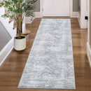 COZYLOOM 2x6 Runner Rug Hallway Modern Washable Distressed Accent Carpet with Non-Slip Backing, Ultra-Soft Contemporary Geometric Floor Mat for Living Room, Kitchen, Bedroom, Grey by TinyTreasures Baby Boutique