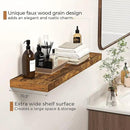 Floating Shelves - 10.3 Inch Deep Wall Shelf for Decor & Storage - Wall Mounted Display Shelving with Invisible Heavy-Duty Metal Bracket - 36" W x 10.3" D x 1.8" H - Set of 1 - Rustic Brown by CozyNest Decor
