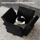 Belffin Modular Sectional Sofa with Ottomans Velvet Reversible Sleeper Chaise Bed Storage Seat Black by CozyNest Decor