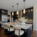 Alabaster Pendant Light Kitchen Island, H-9.5in Black Pendant Light Fixtures with Natural Marble Shade, Adjustable Ceiling Pendant for Dining Room, Living Room, Bedroom & Bathroom by CozyNest Decor