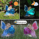 Fairy Garden Statue ，Solar Garden Decor ，Fairy Statue Outdoor with Glass Ball ，Waterproof Outdoor Decor，Suitable for Yard, Lawn ，Ideal for Holiday Giving（Blue） by CozyNest Decor