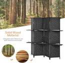 PayLessHere Room Divider Room Screen Divider Wooden Screen Folding Portable Partition Screen Wood with Removable Storage Shelves (Black, 4 Panel) by CozyNest Decor