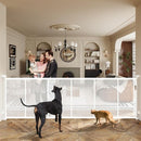 150" Extra Wide Retractable Baby Gates Dog Gate for Large Opening, 41" Extra Tall Mesh Pet Gate, Long Child Safety Gates with Fiberglass Rods for Stairways, Doorways, Hallways - Indoor/Outdoor Use by TinyTreasures Baby Boutique