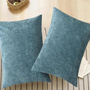 CaliTime Throw Pillow Covers Decorative 20 X 26 Inches Pack of 2 Cozy Chenille Standard Pillow Shams Cases for Couch Sofa Bed Living Room Home Smoke Blue by CozyNest Decor