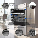 5-Tier Magnetic File Holder, No Drilling Installation File Cabinet Organizer, Black Magnetic File Organizer, Magazine Rack, Magnetic Paper Holder for Refrigerator, File Cabinets, Whiteboard by CozyNest Decor