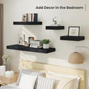 Heimlove 12 Inch Deep Floating Shelves, 12 x 12 inches Long Wall Shelf, Large Extra Display Shelf & Storage Shelf, Rustic Wood Wall Shelves for Fireplace Mantel, Black - 2Pack by CozyNest Decor