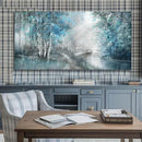SOUGUAN Landscape Art Posters Blue Pictures Wall Decor Grey Forest Wall Prints Botanical Artwork for Dining Room Bedroom 20"x 40" Contemporary Wall Art by CozyNest Decor