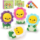 Crochet Kit for Beginners - 4PCS Flowers Complete Crochet Starter Kit with Step-by-Step Video Tutorials, Beginner Crochet Kits for Adults Kids Women, Flower Family Crocheting Set by TinyTreasures Baby Boutique