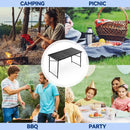 Skyflame Folding Camping Table with Adjustable Height Legs, Black Metal Portable Outdoor Grill Stand Table with Handle for BBQ, Grilling, Camping Trip, RV, Picnic, Backyards, Tailgating by GreenHaven Gardens