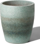 Emissary Bullet 14 in. Coastal Splash Ceramic Round Planter (14 in. L x 14 in. W x 15.5 in. H) with Drainage Hole by CozyNest Decor