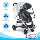 Graco Univeral Deluxe Weather Shield with Zippered Window, Baby Rain Cover, Universal Size to fit Most Stollers, Waterproof, Windproof, Ventilation, Protection, Shade, Umbrella, Pram, Vinyl, Clear by TinyTreasures Baby Boutique